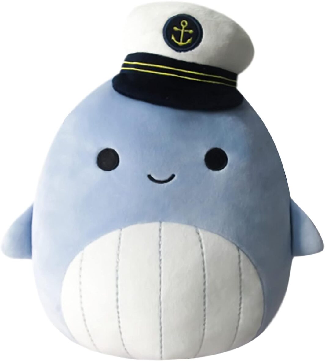 Squishmallows 8-Inch Samir Blue Whale with Sailor Hat – Little Ultrasoft Official Kelly Toy Plush