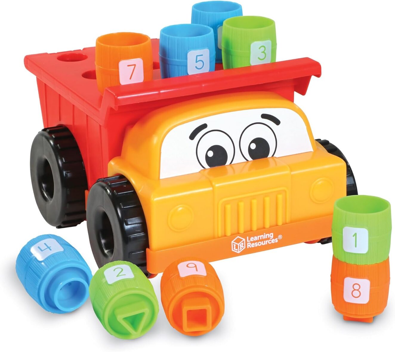 Learning Resources Tony the Peg Stacker Dump Truck – 10 Pieces, Ages 18+ months Fine Motor Skills Toy for Toddlers, Preschool Toys