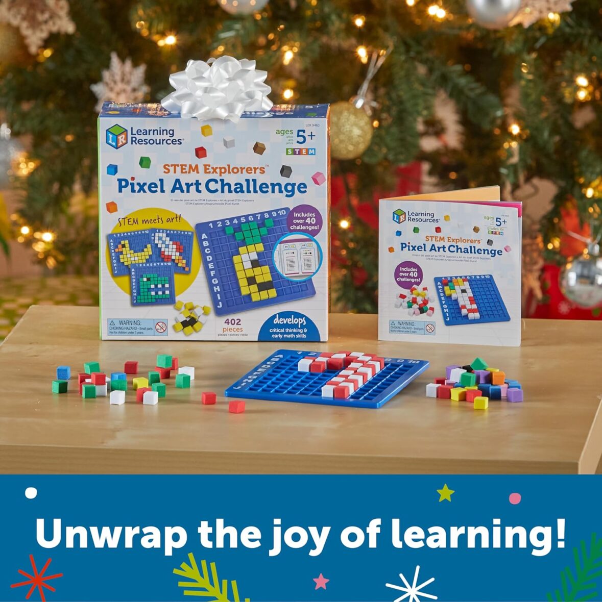Learning Resources STEM Explorers Pixel Art Challenge, 402 Pieces, Ages 5+, STEM Toys For Kids, Coding Basics For Kids, STEM Activities For Classroom, Medium
