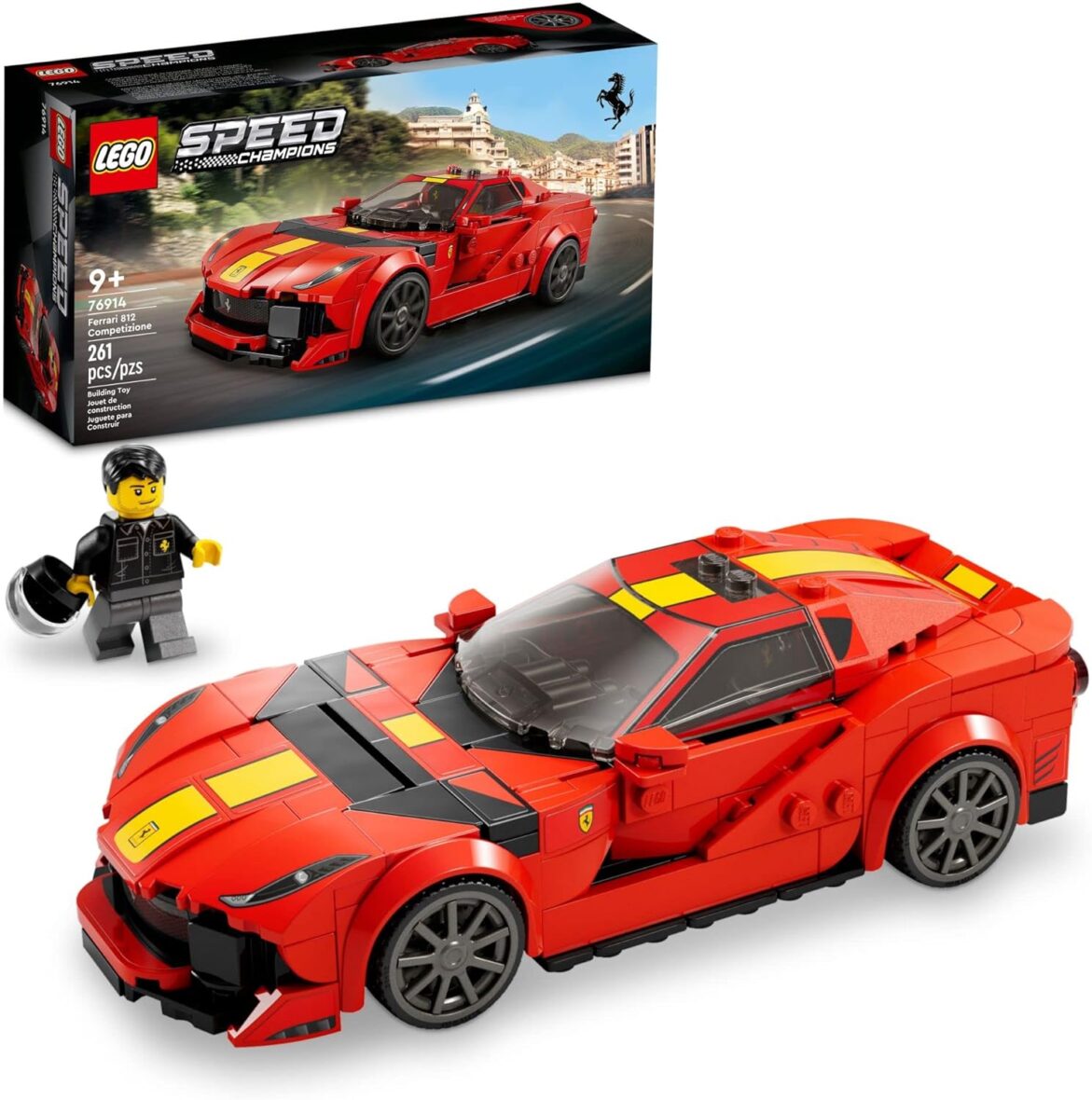 LEGO Speed Champions 1970 Ferrari 512 M Toy Car Model Building Kit 76914 Sports Red Race Car Toy, Collectible Set with Racing Driver Minifigure