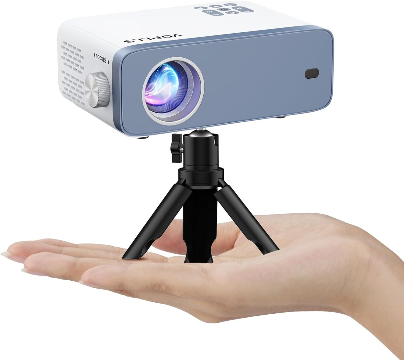 Mini Projector, VOPLLS 1080P Full HD Supported Video Projector, Portable Outdoor Home Theater Movie Projector