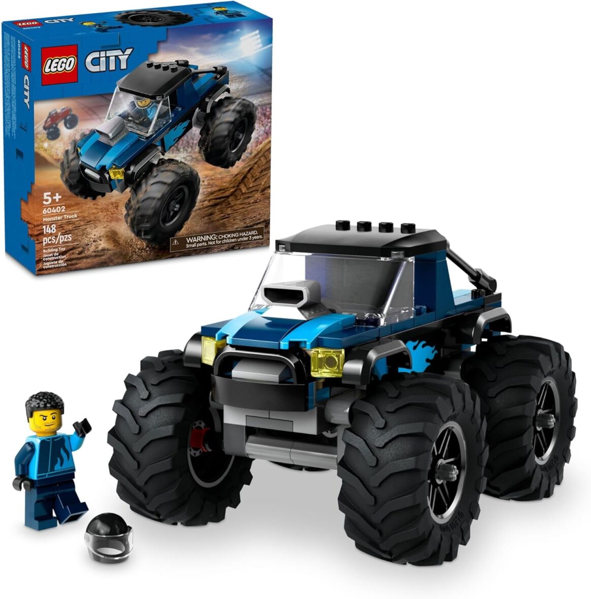 LEGO City Blue Monster Truck Off-Road Toy Playset with a Driver Minifigure