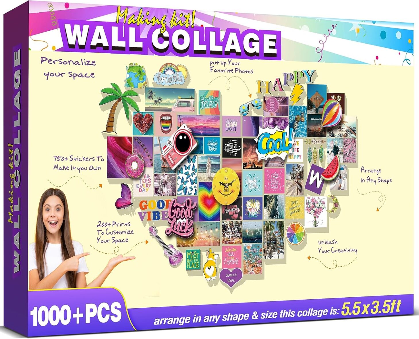 Heroange DIY Wall Collage Set Arts and Crafts Kit for Teen/ preteen Girls