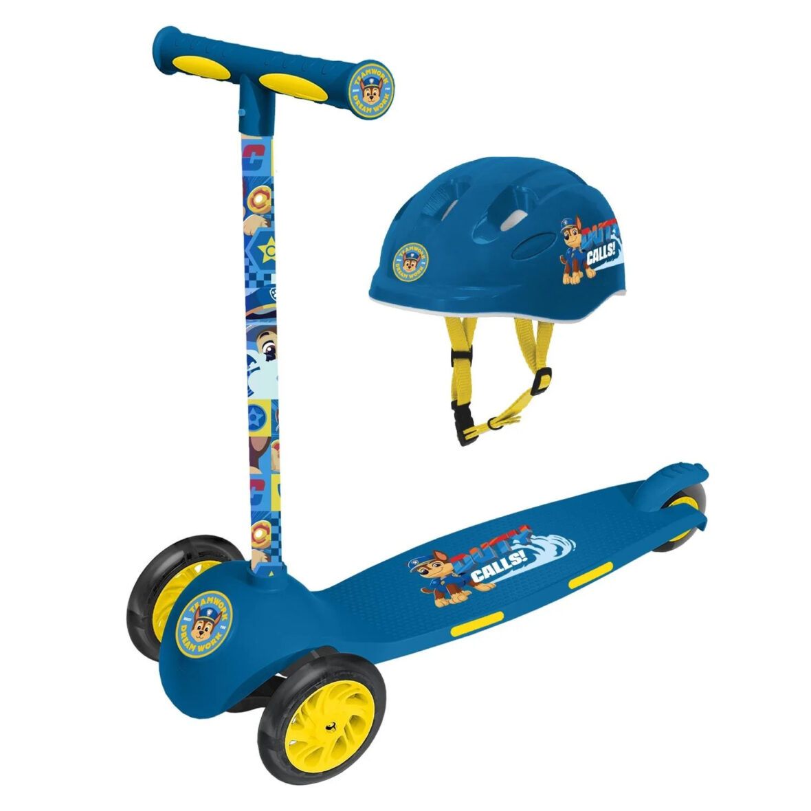 Paw Patrol 3 Wheel Scooter and Helmet Set – Blue – Chase – 50lbs – Unisex – Toddler – Ages 2-5 (Copy)