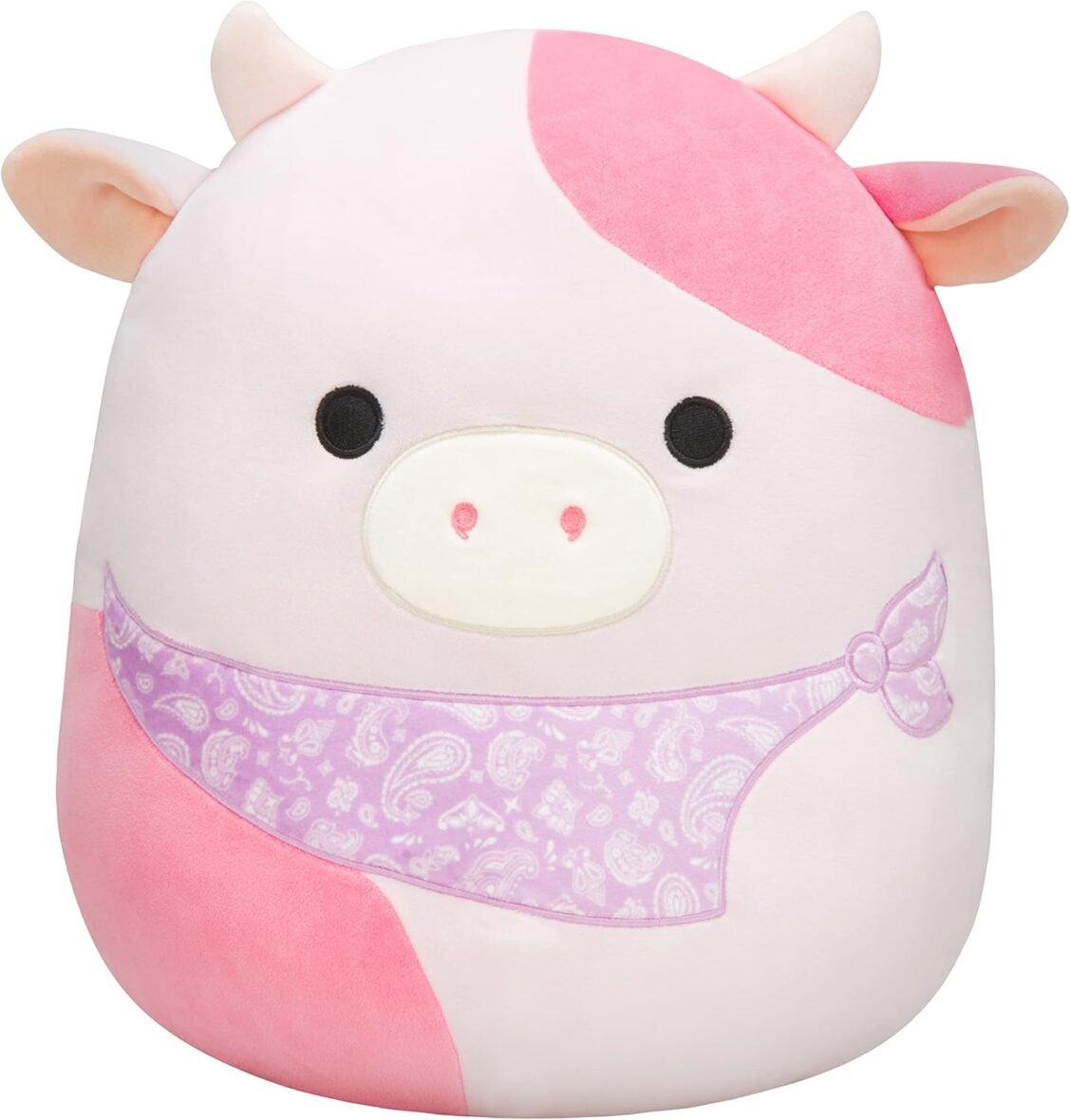 Squishmallows Original 14-Inch Reshma Light Pink Cow with Purple Bandana – Large Ultrasoft Official Jazwares Plush