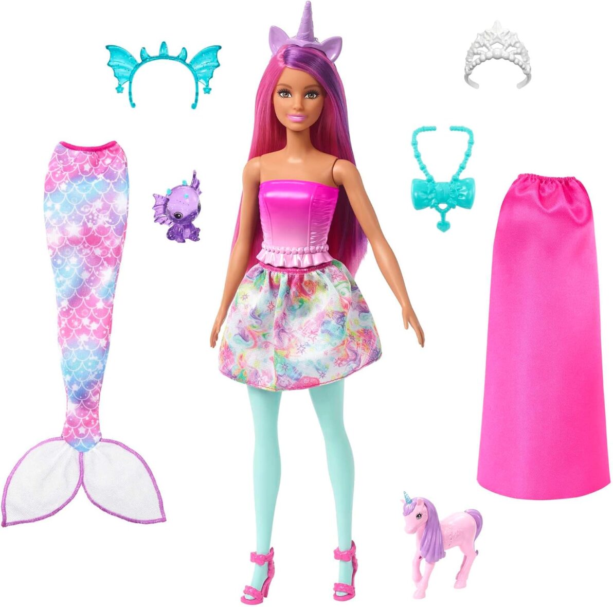 Barbie Dreamtopia Doll with Clothes & Accessories, Fairytale Dress-Up Set with Mermaid Tail