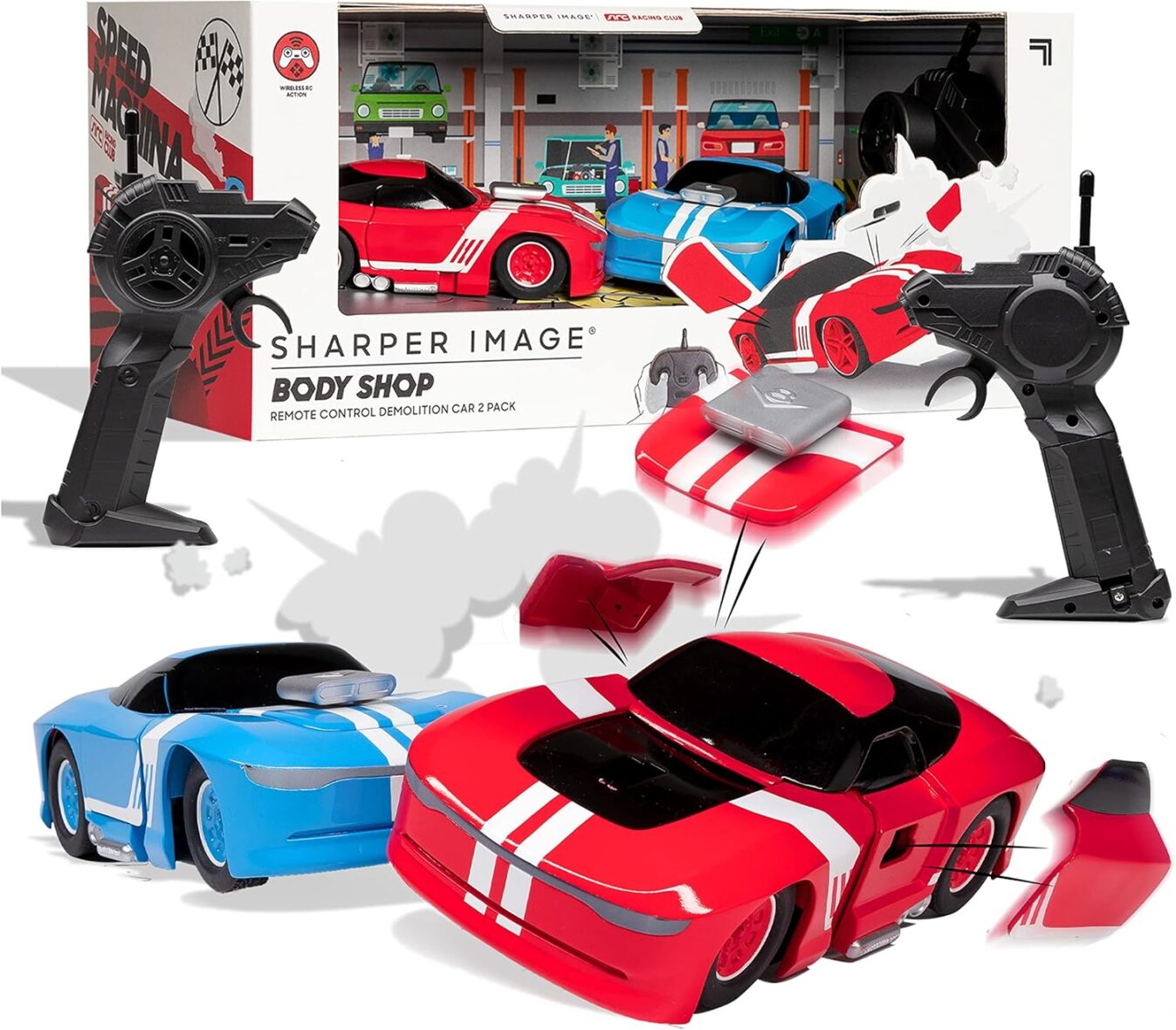 Sharper Image® Body Shop Remote Control Demolition Car for Children, 2 Pack – Blue/Red