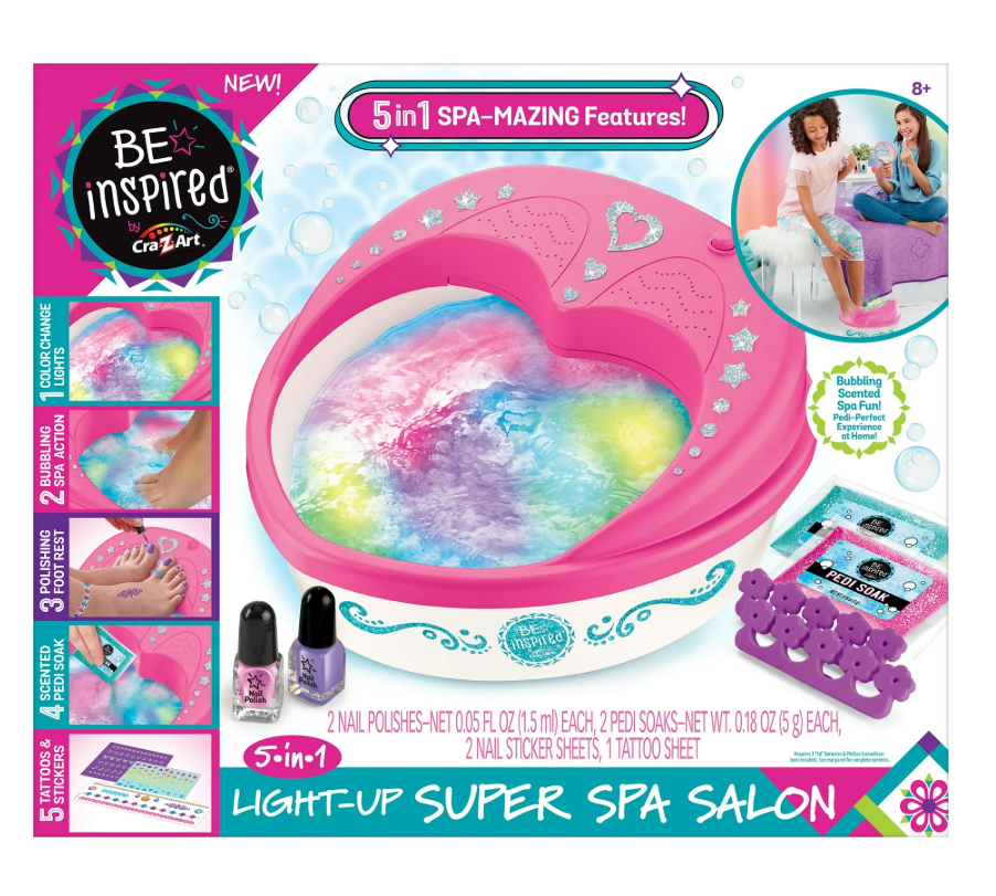 Be Inspired By Cra-Z-Art 5-in-1 Light-Up Super Spa Salon – Recommended for Tweens Ages 8 and up